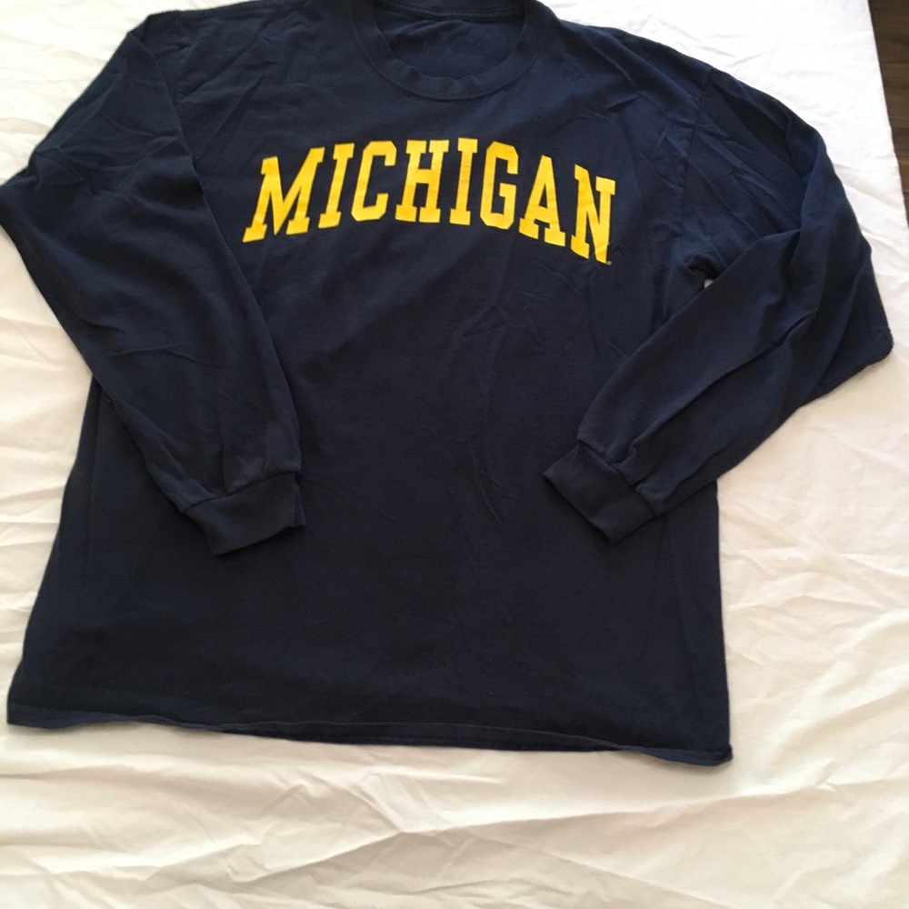 FANATICS MENS MICHIGAN LS BLUE TEE XL